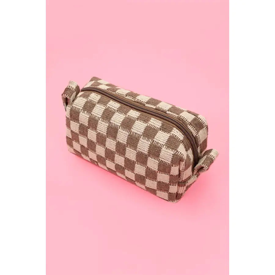 Checker Gingham Makeup Cosmetic Pouch