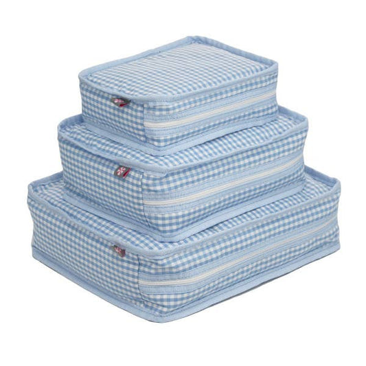 Baby Blue Gingham Travel Bag
