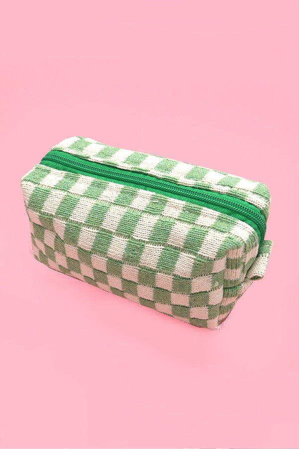 Checker Gingham Makeup Cosmetic Pouch