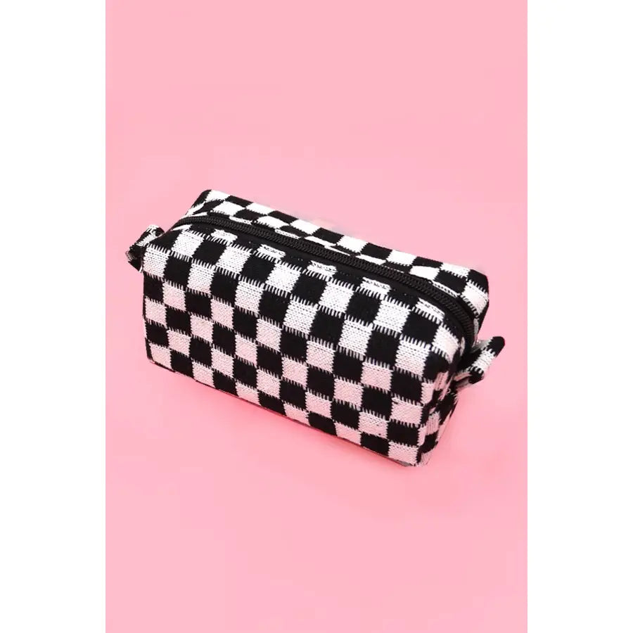 Checker Gingham Makeup Cosmetic Pouch