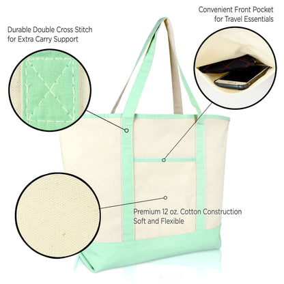 Open Top Heavy Duty Deluxe Tote Bag